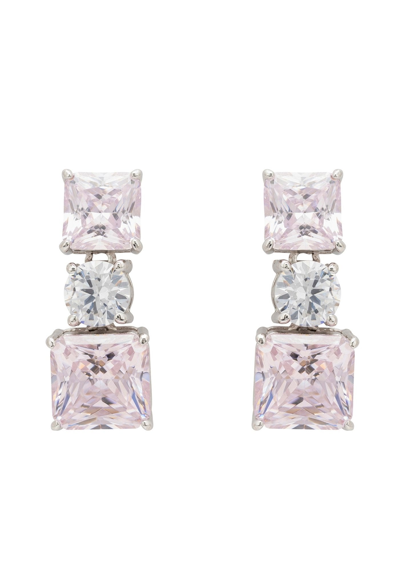 Penelope Drop Earrings Morganite Silver