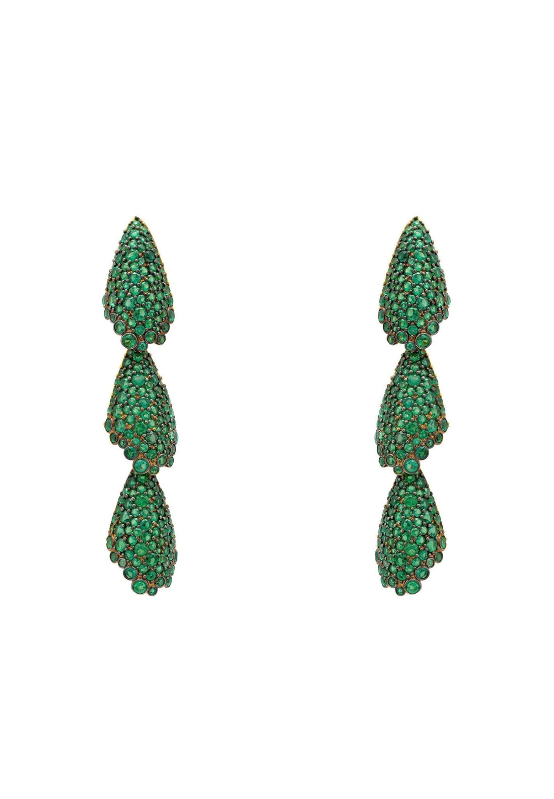 Arabelle Emerald Green Earrings Gold