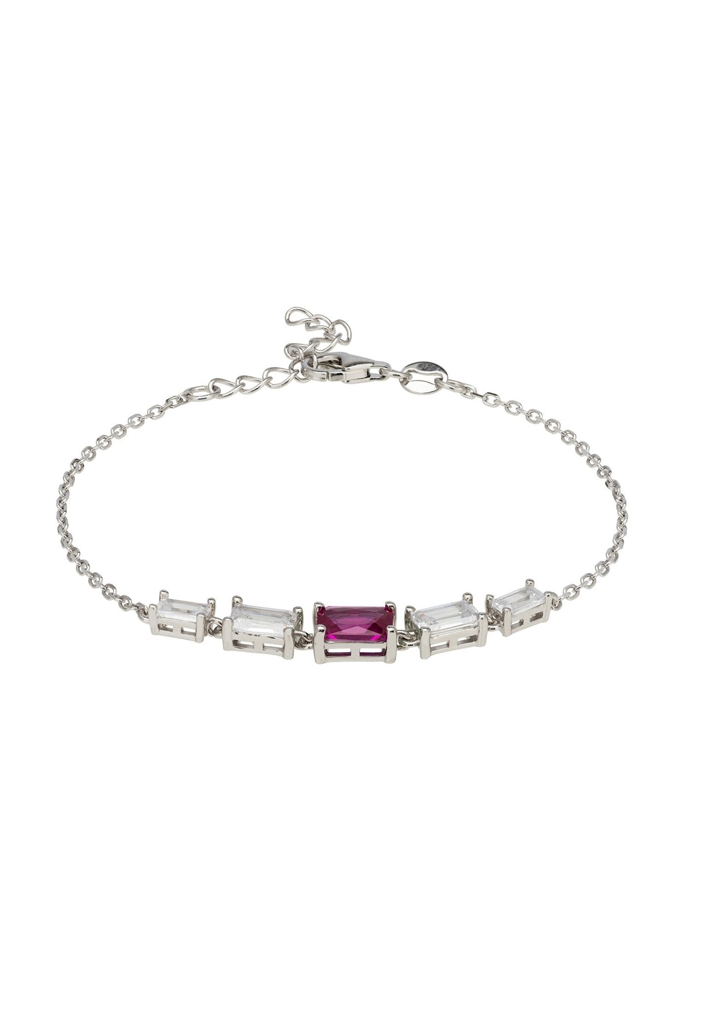 Clara Gemstone Bracelets Silver Ruby