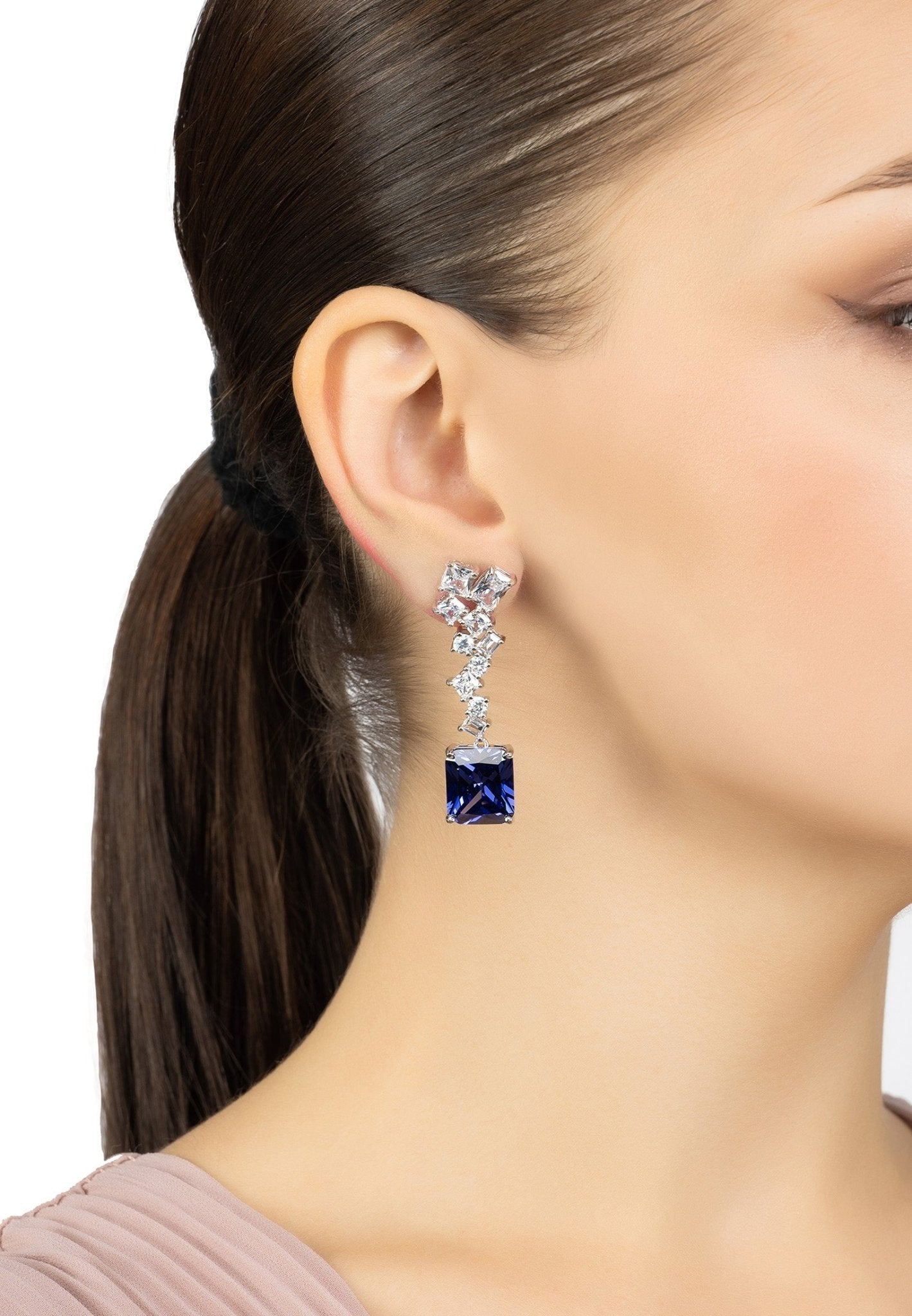 Diana Tanzanite Drop Earrings Silver