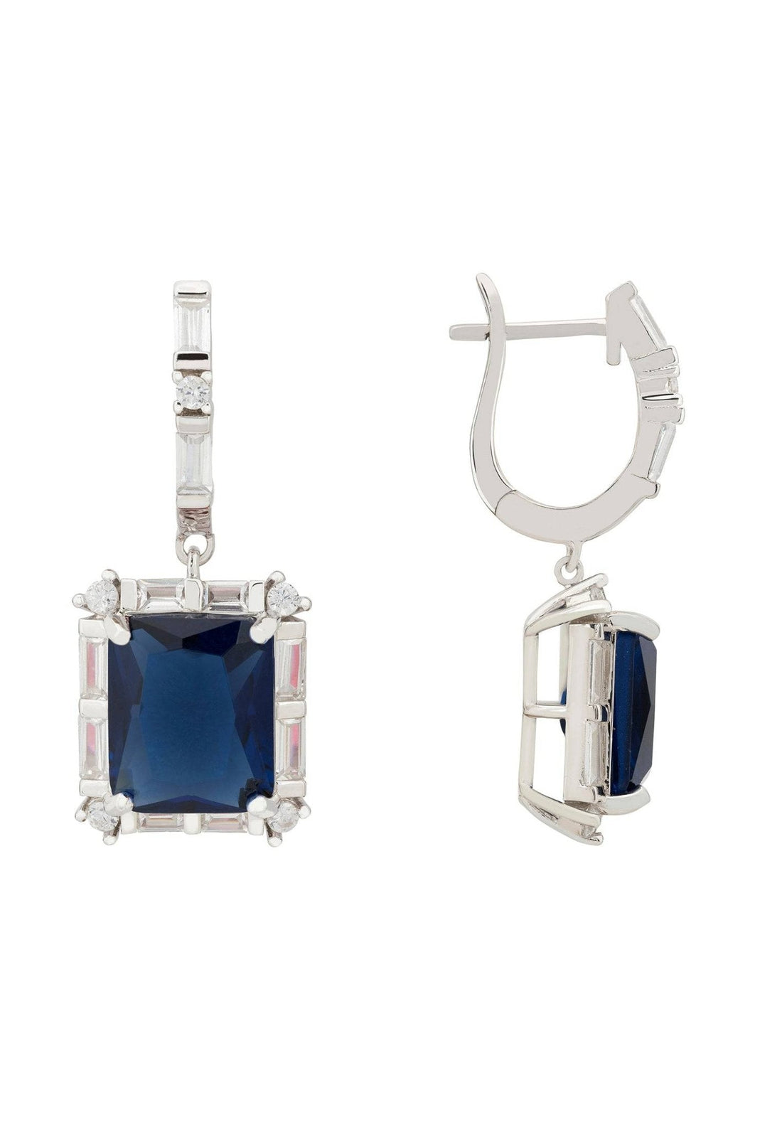 Tudor Silver Earring Sapphire