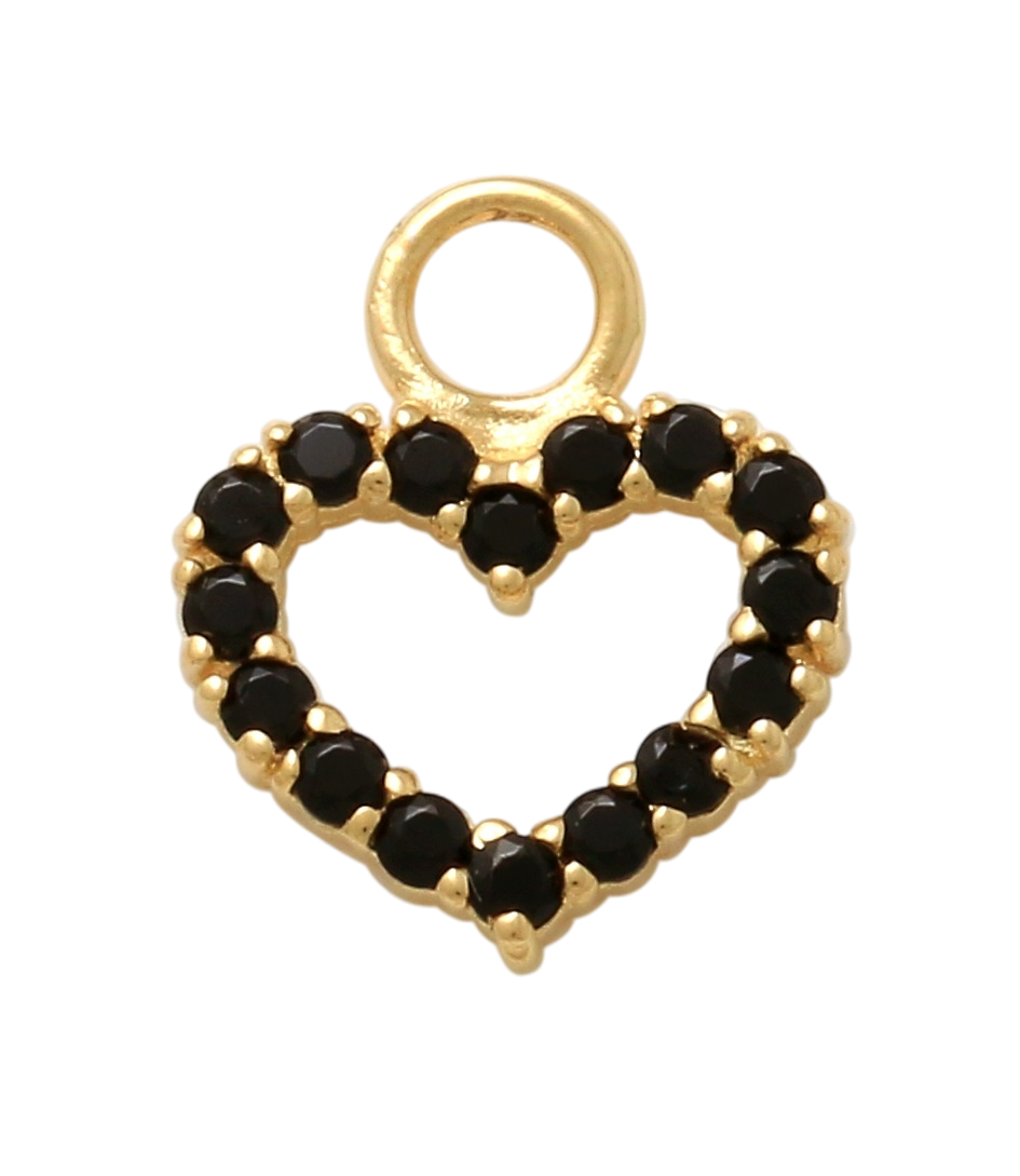 14K Solid Gold Belly Ring Hoop With a 10K Solid Yellow Gold Dangling Heart Charma