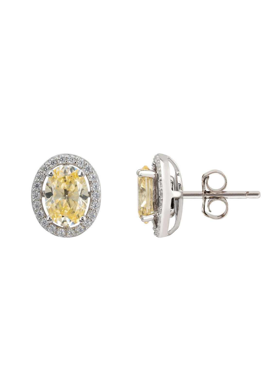 Petite Fleur Convertible Yellow Topaz Stud Earrings Silver