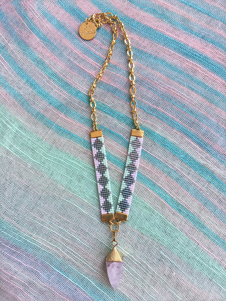 Soleil St Tropez Rose Quartz Necklace