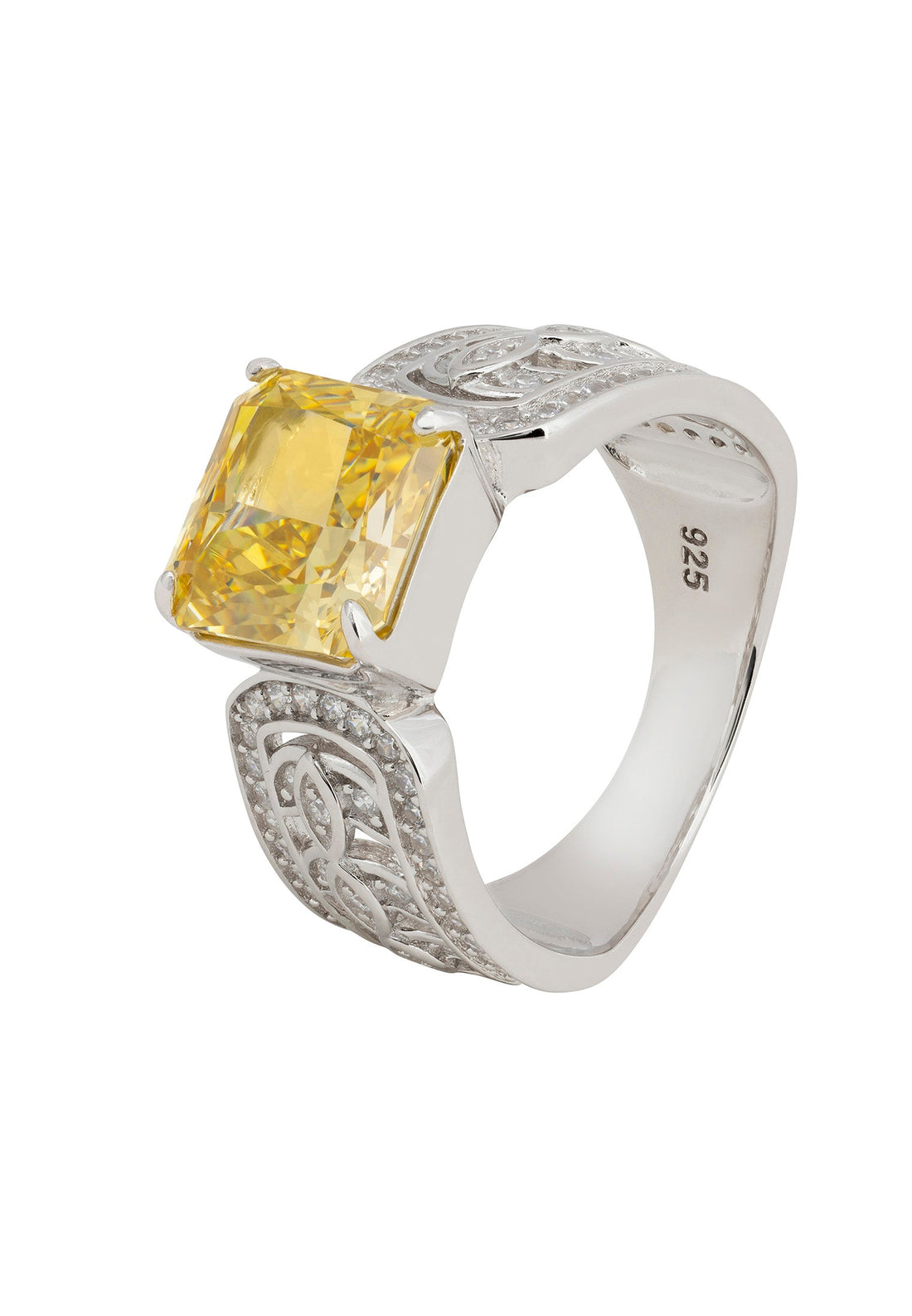 Rowena Cocktail Ring Yellow Topaz Silver