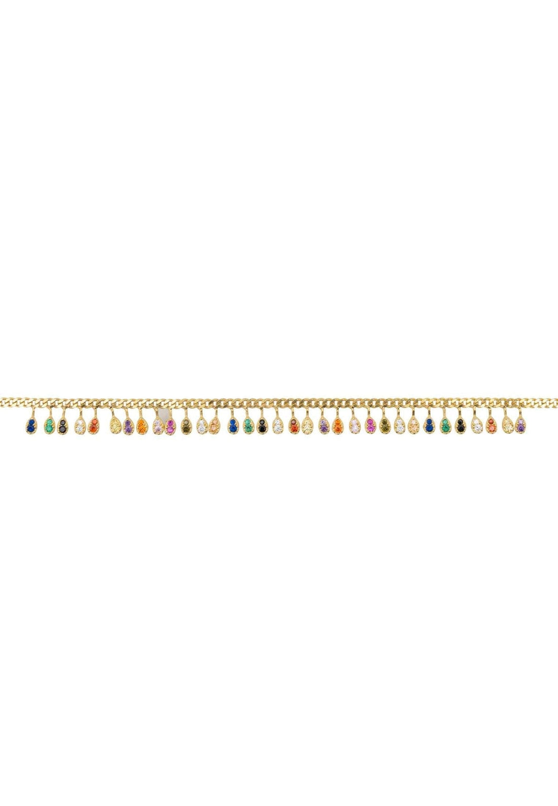 Rainbow Droplets Bracelet Gold