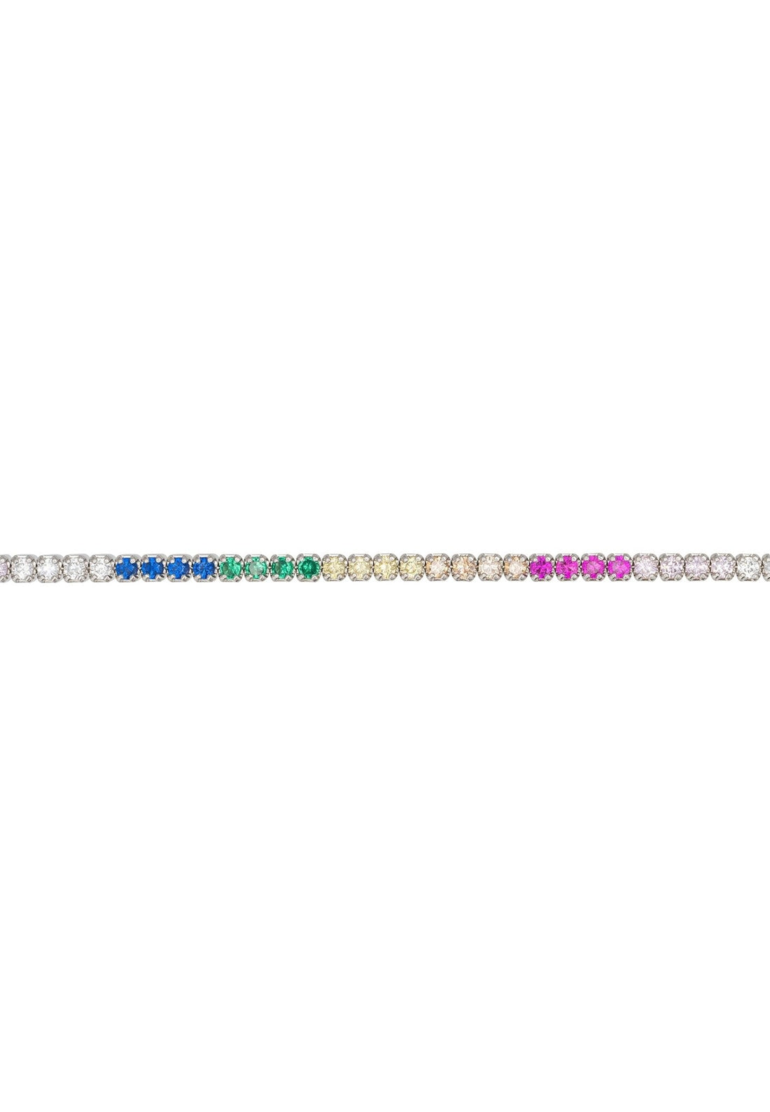 Tennis Bracelet Silver Vibrant Rainbow