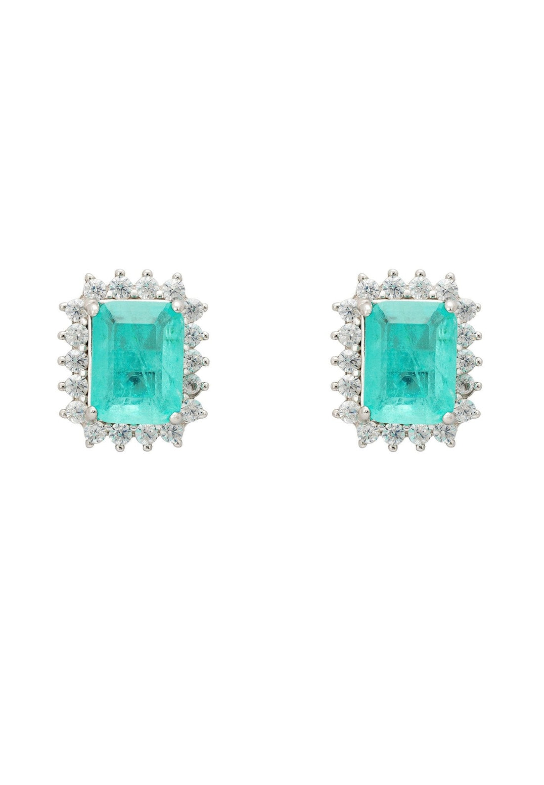 Elena Gemstone Stud Earrings Paraiba Tourmaline Silver