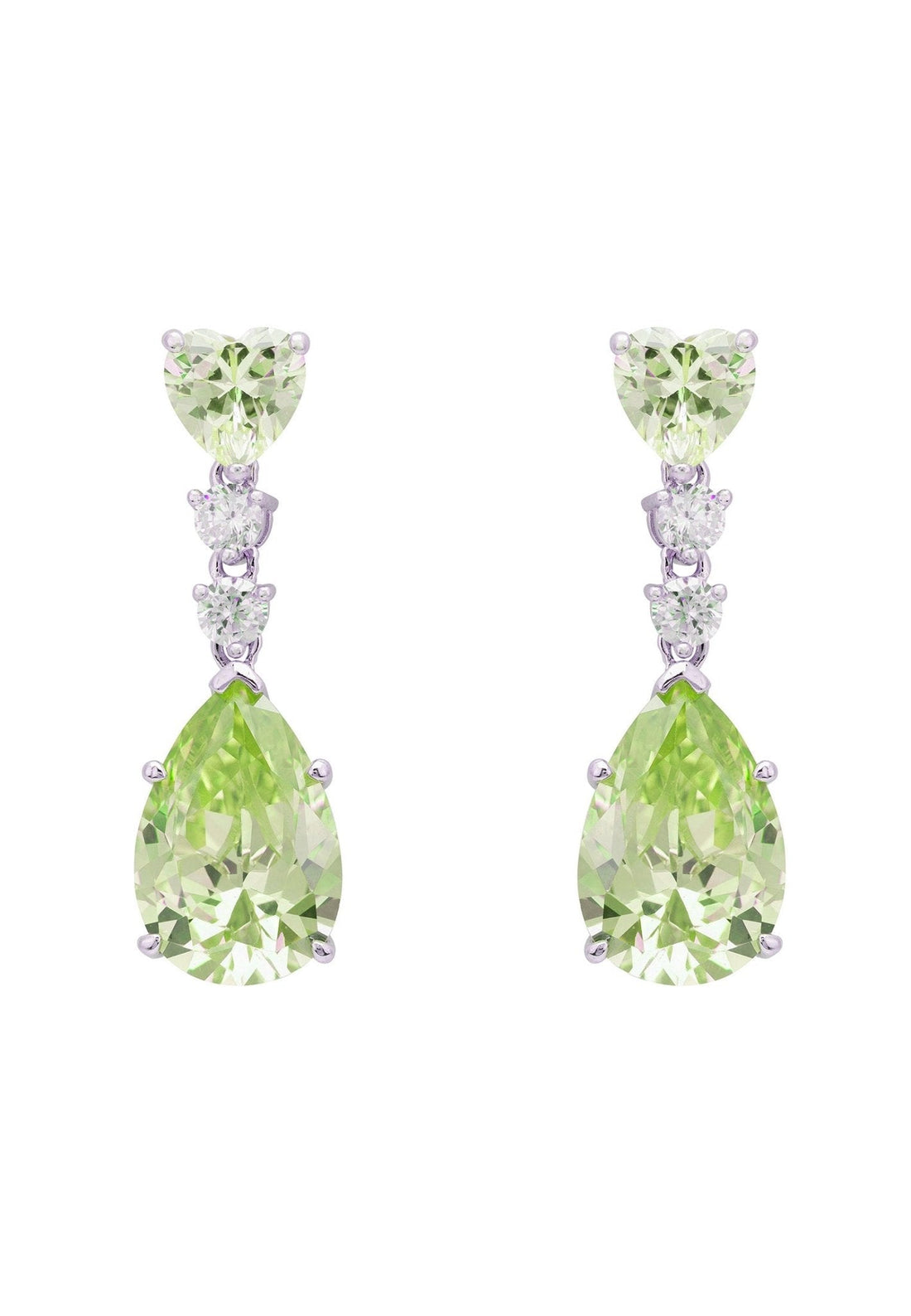 Augusta Peridot Teardrop Earrings Silver