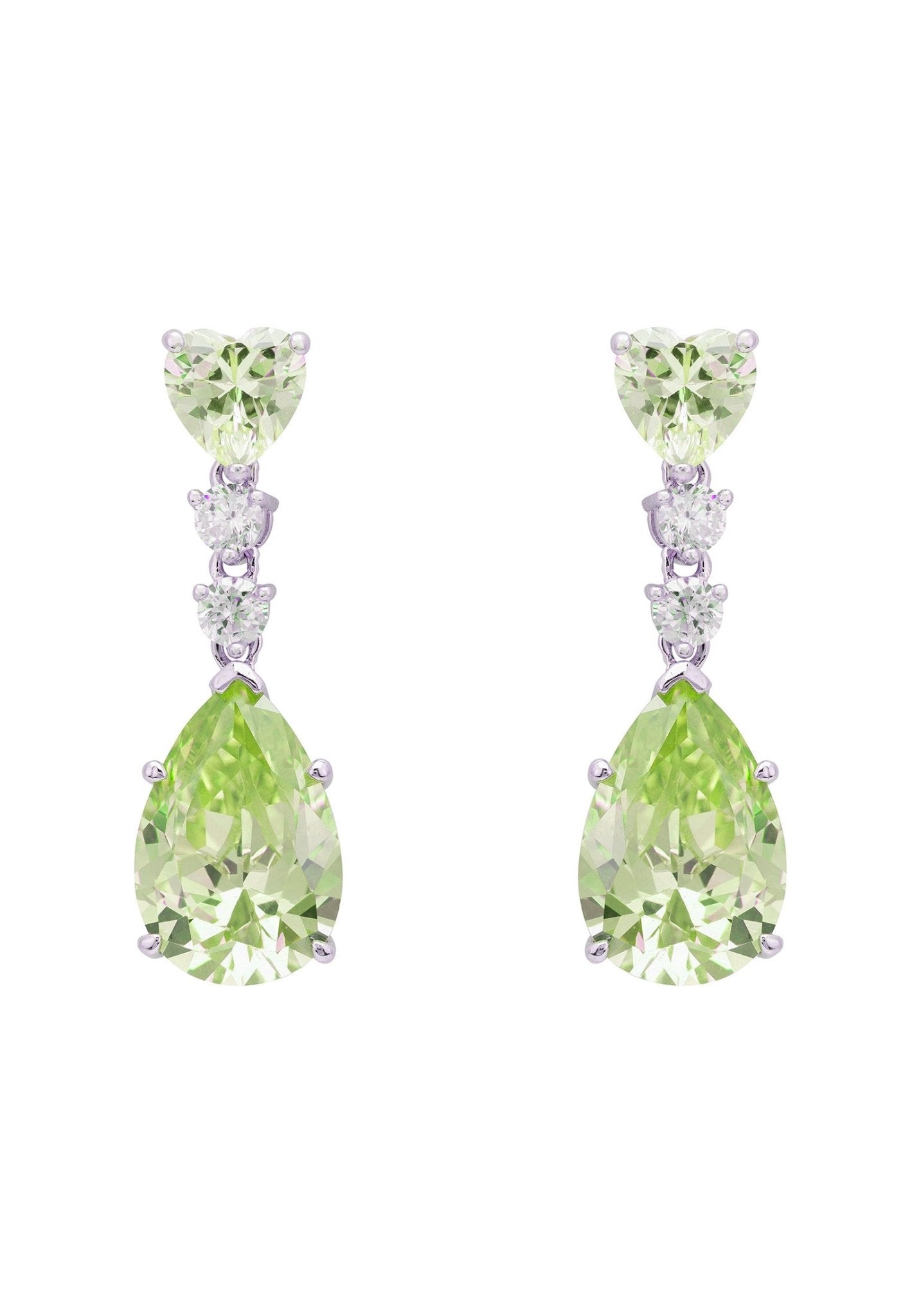 Augusta Peridot Teardrop Earrings Silver