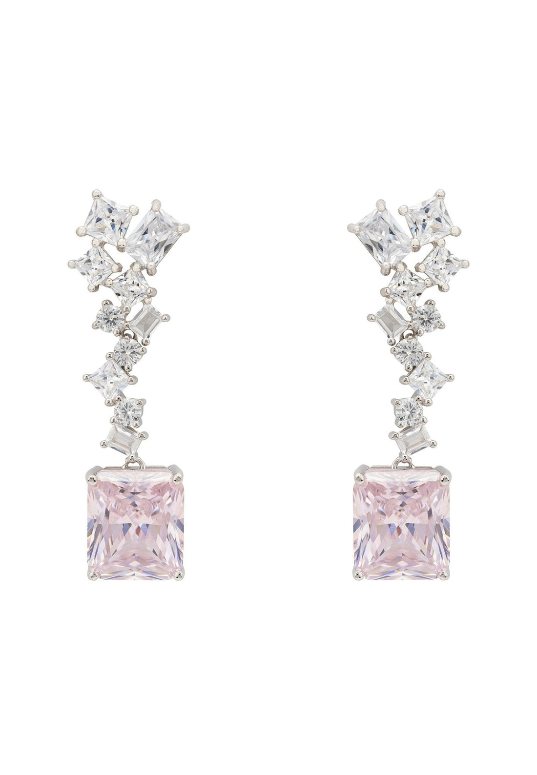 Diana Morganite Drop Earrings Silver