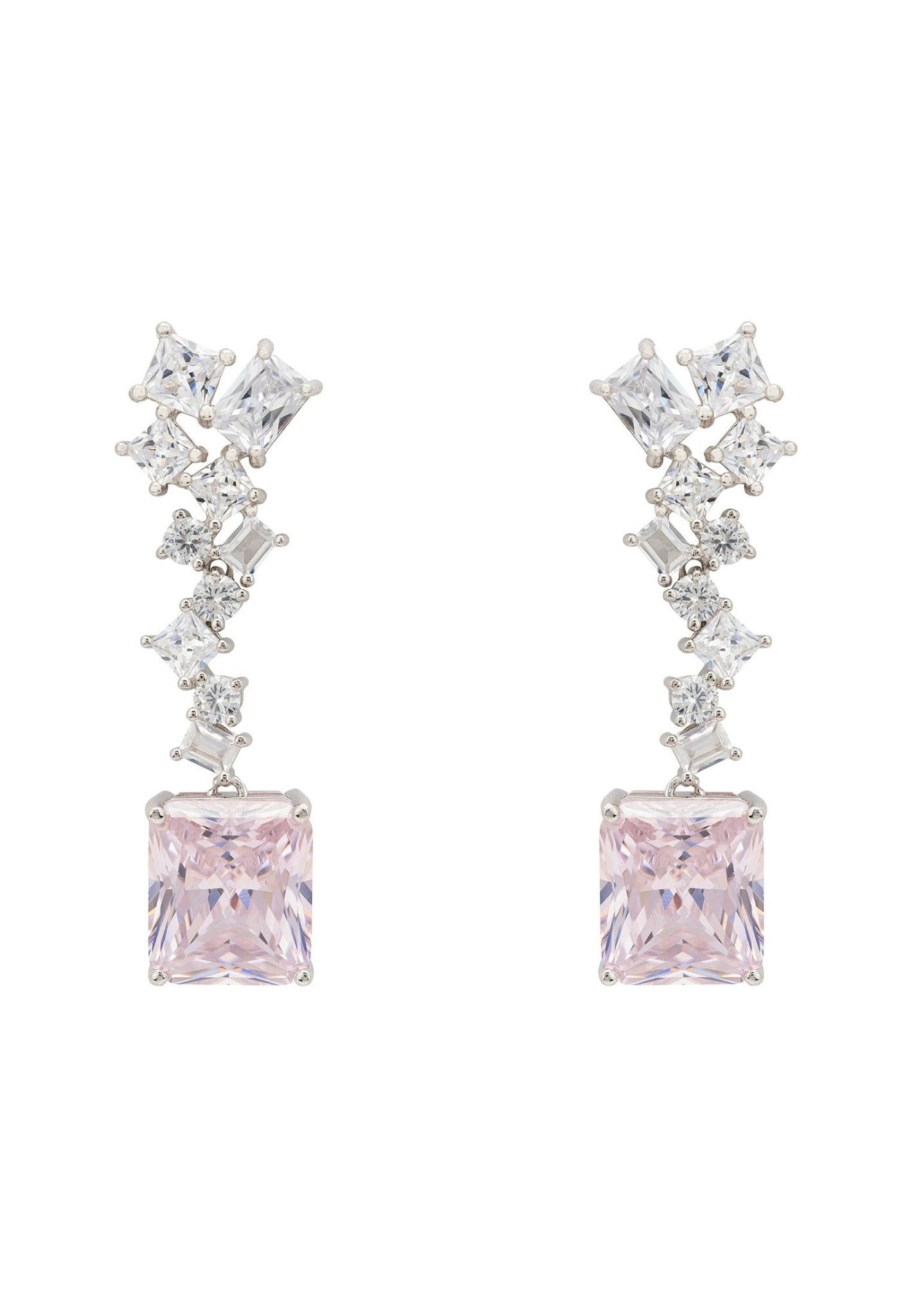 Diana Morganite Drop Earrings Silver