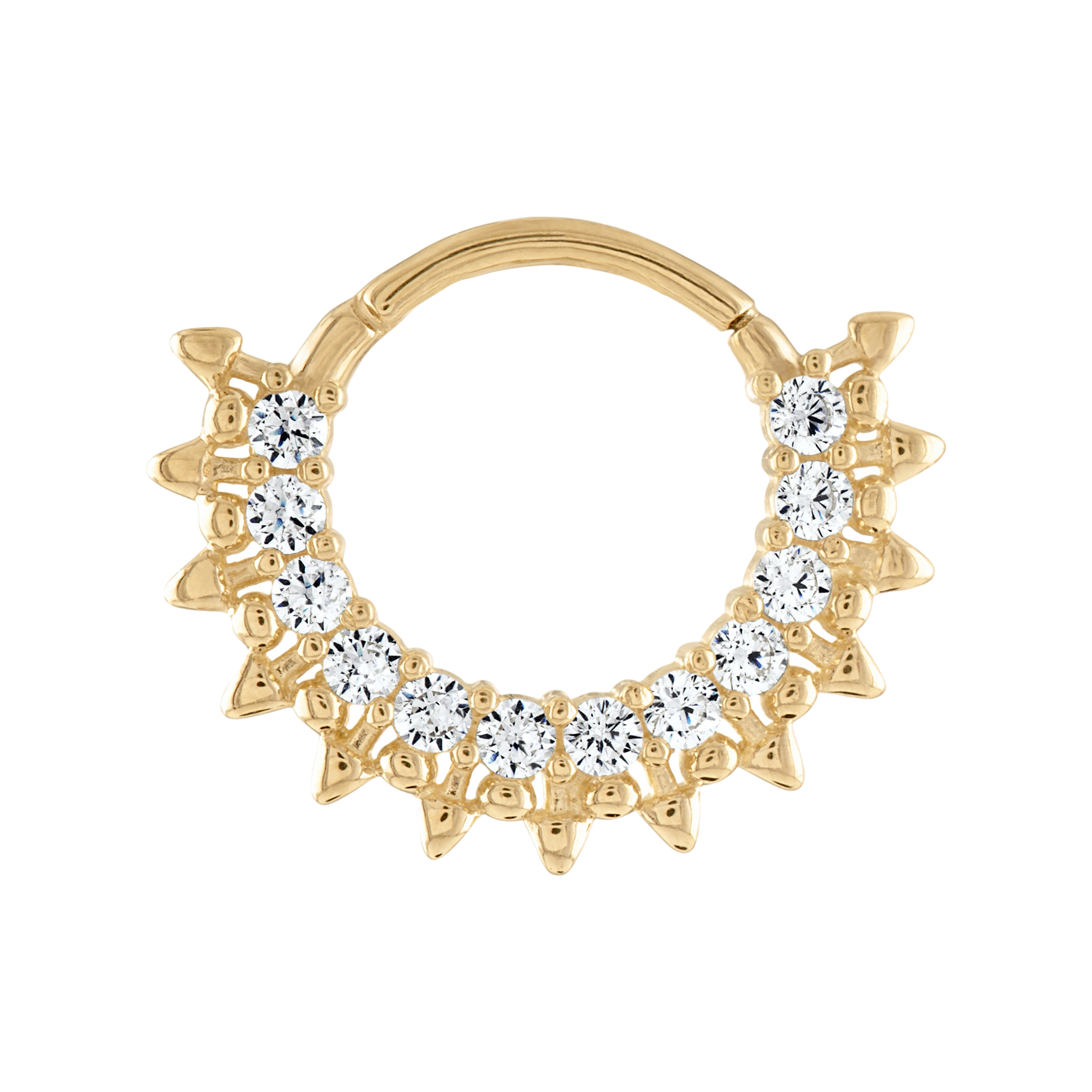 10K Solid Gold Septum Clicker With CZ