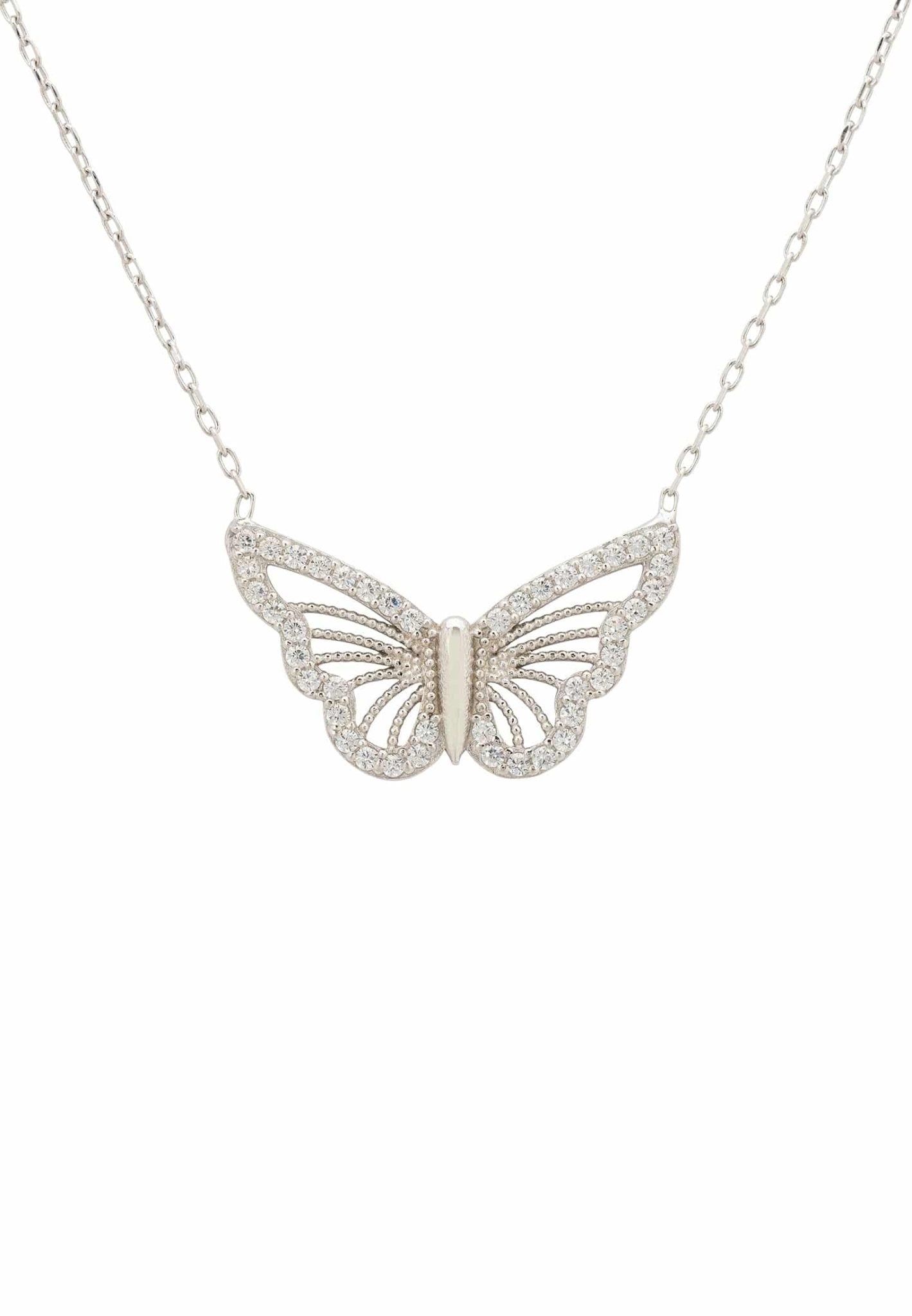 Filigree Butterfly Necklace Silver