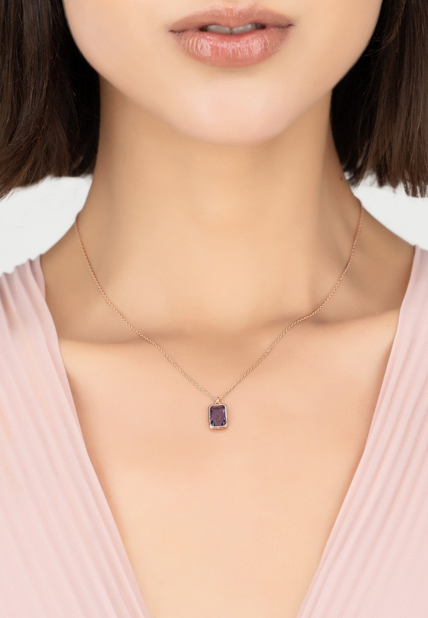 Portofino Necklace Rosegold Amethyst