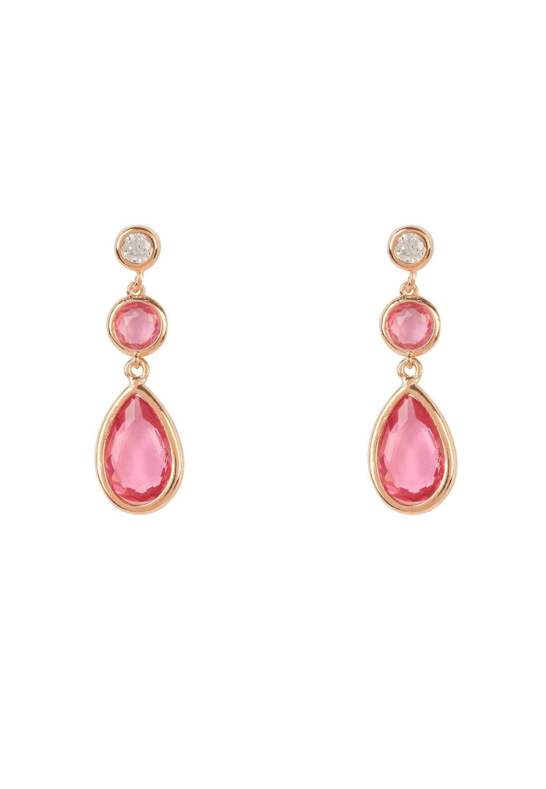 Tuscany Gemstone Drop Earring Rose Gold Pink Tourmaline