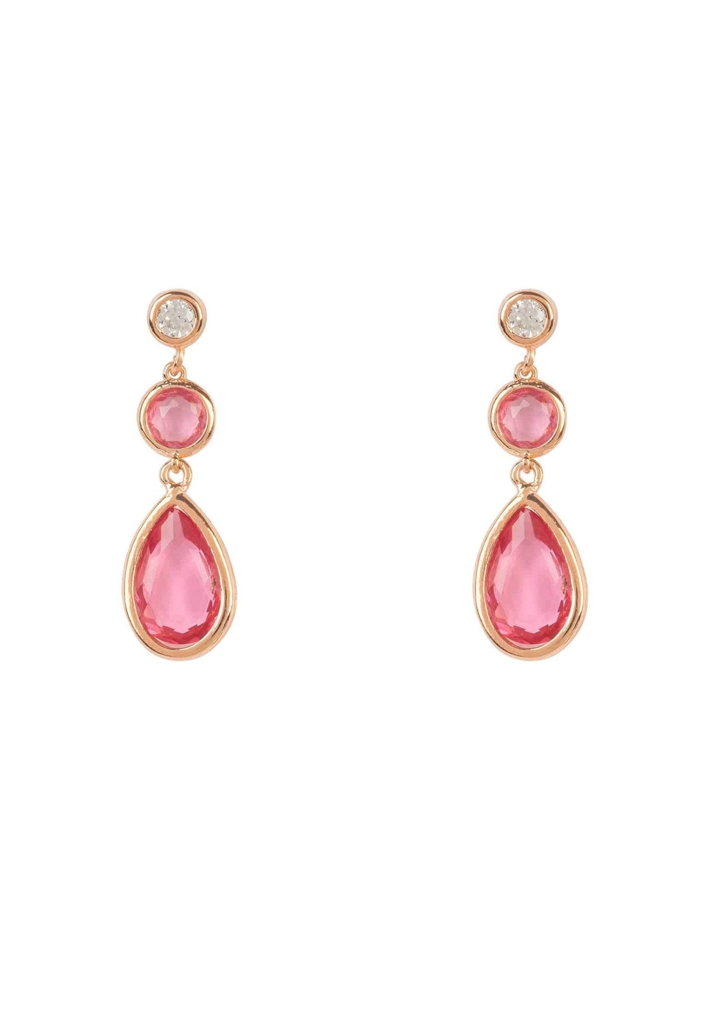 Tuscany Gemstone Drop Earring Rose Gold Pink Tourmaline