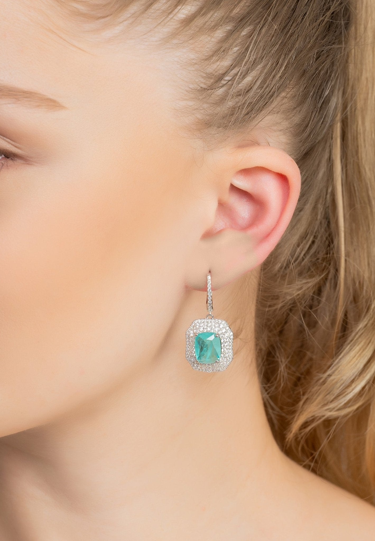 Seraphina Drop Earrings Silver Paraiba Tourmaline