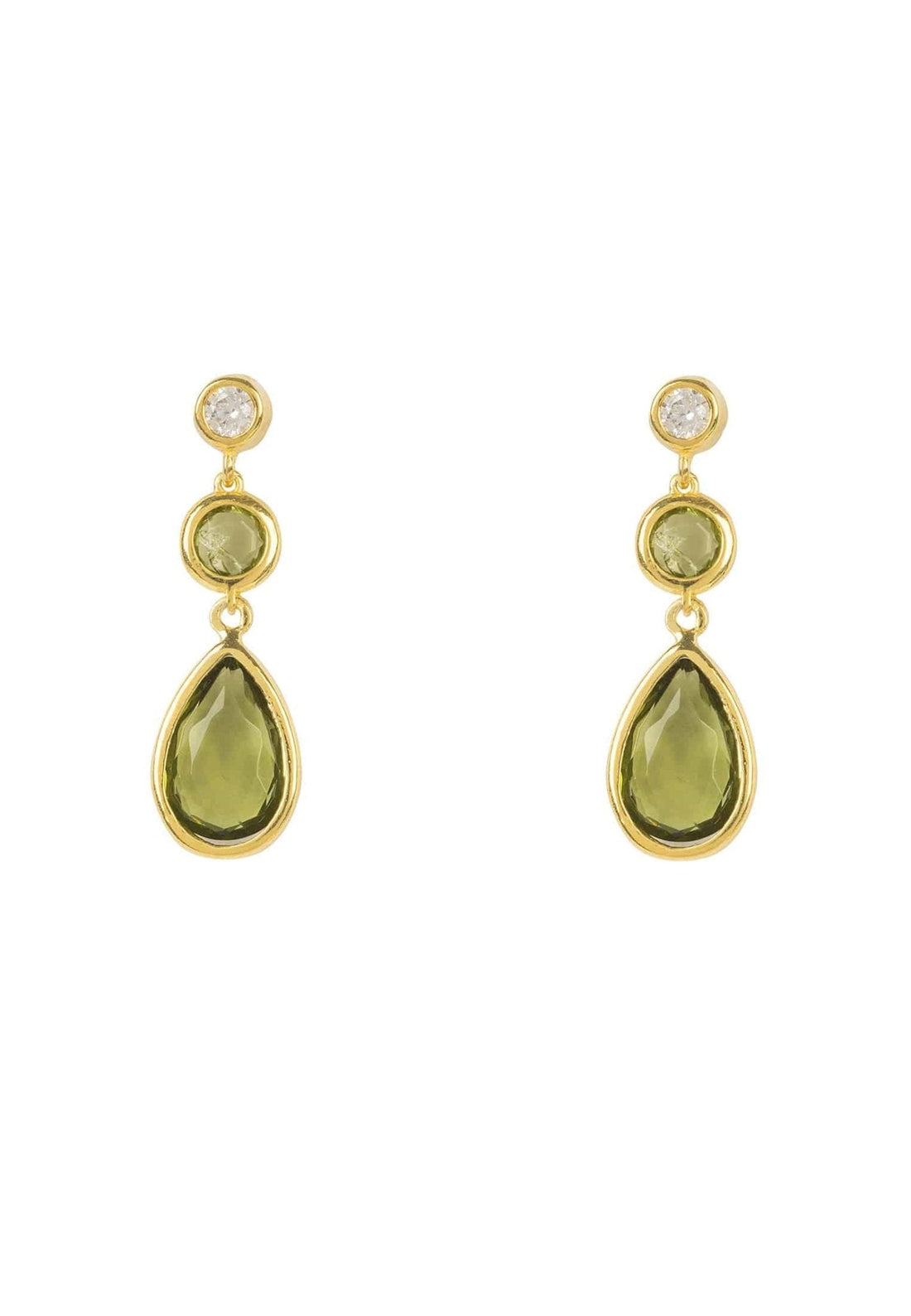 Tuscany Gemstone Drop Earring Gold Peridot