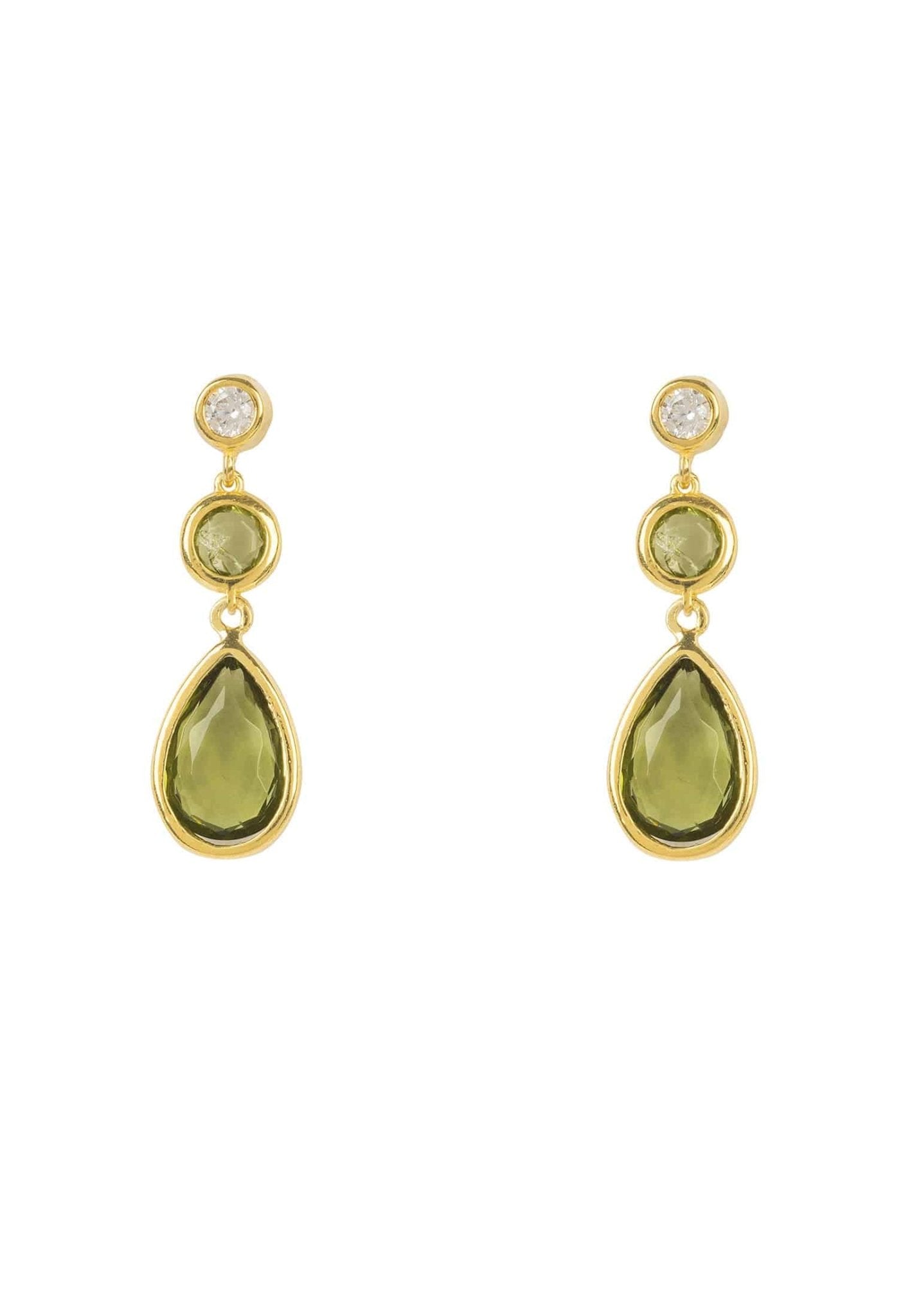 Tuscany Gemstone Drop Earring Gold Peridot