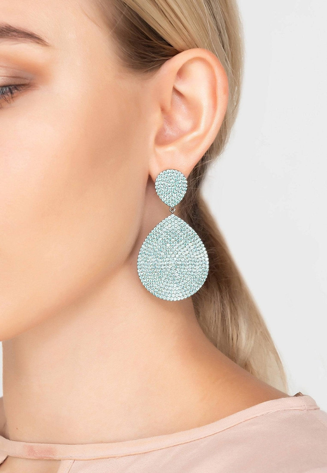 Monte Carlo Earrings Aqua Blue Silver