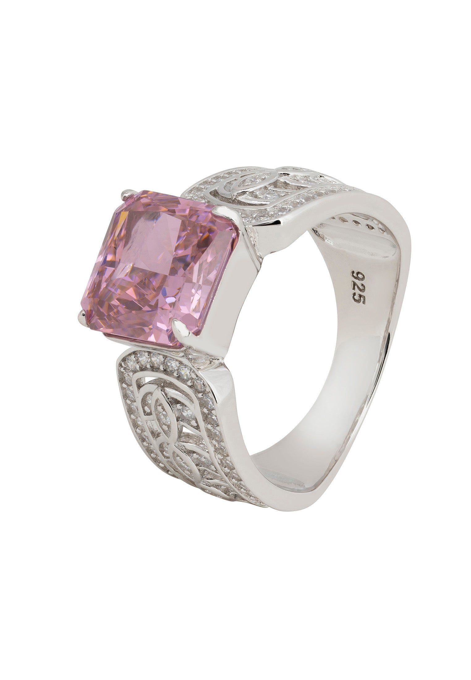 Rowena Cocktail Ring Morganite Silver