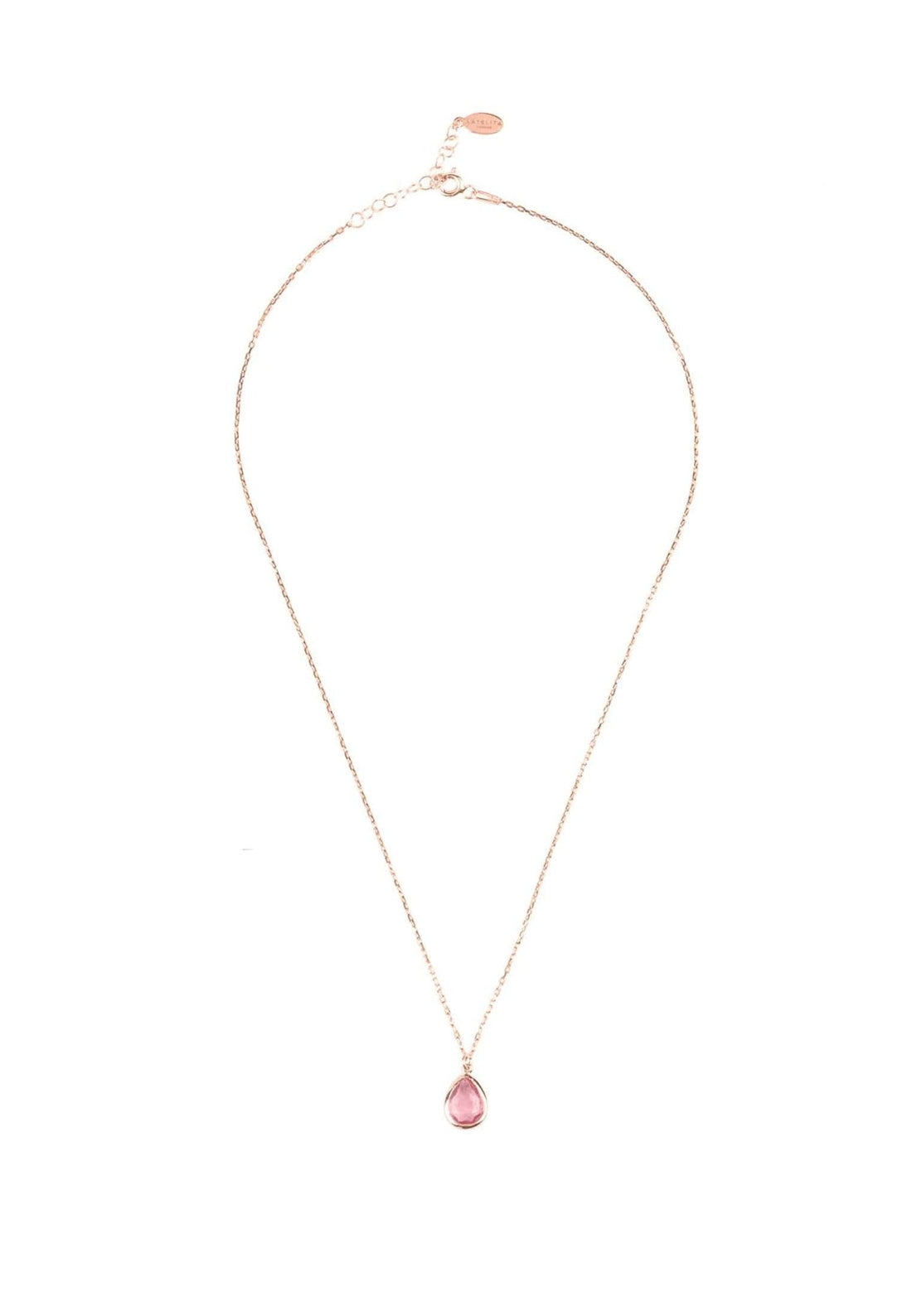 Pisa Mini Teardrop Necklace Rosegold Pink Tourmaline