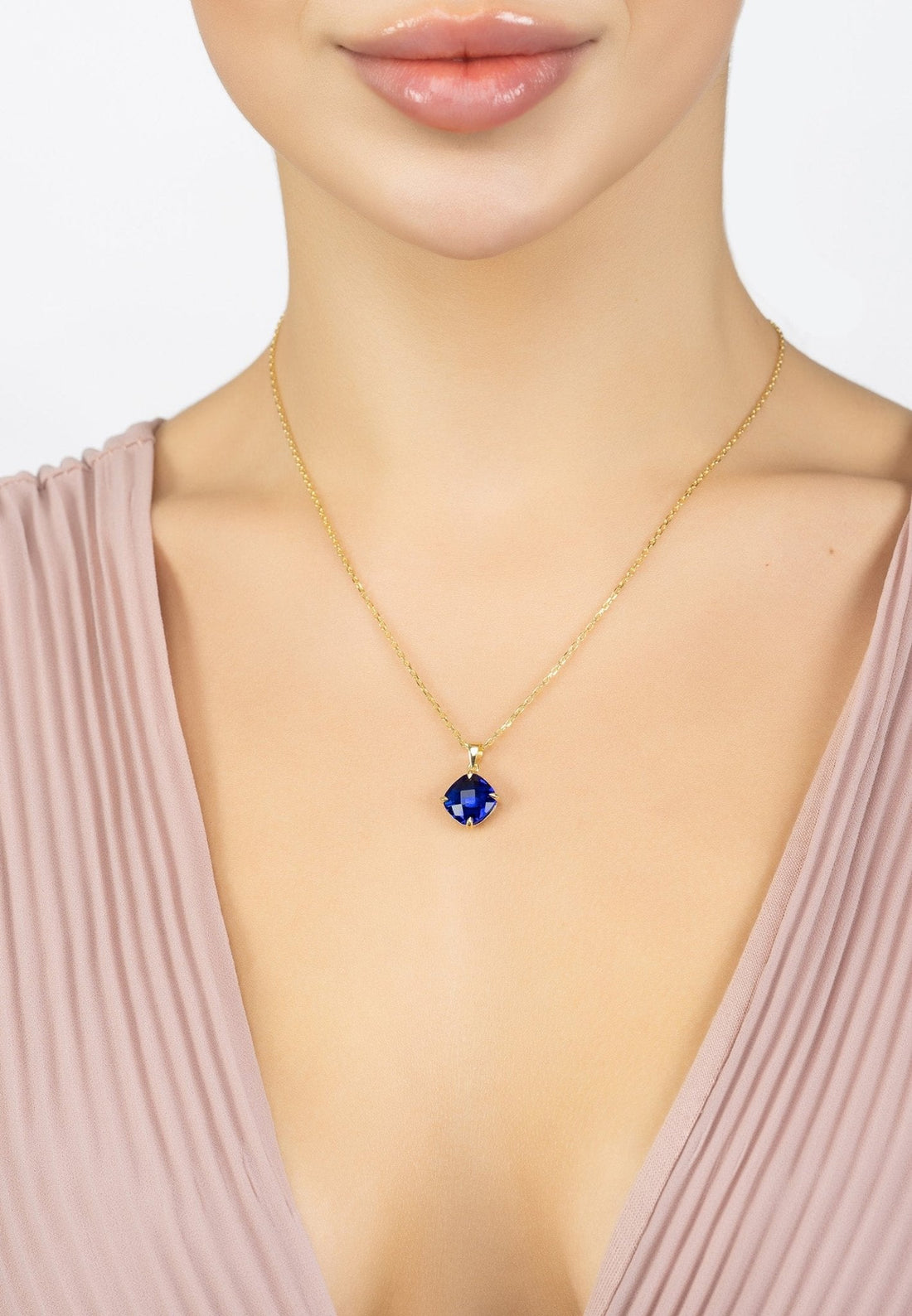 Empress Gemstone Necklace Gold Sapphire