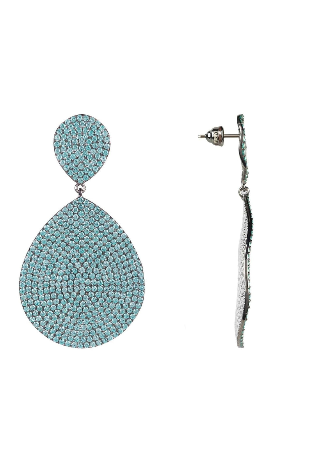 Monte Carlo Earrings Aqua Blue Silver