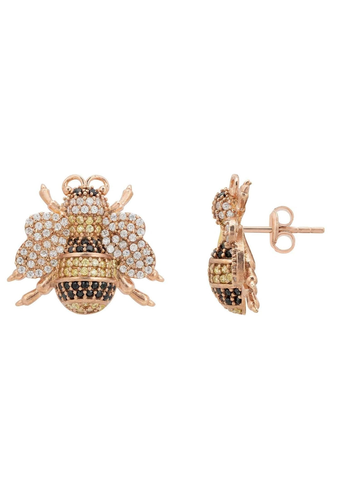 Bumble Bee Stud Earrings Rosegold