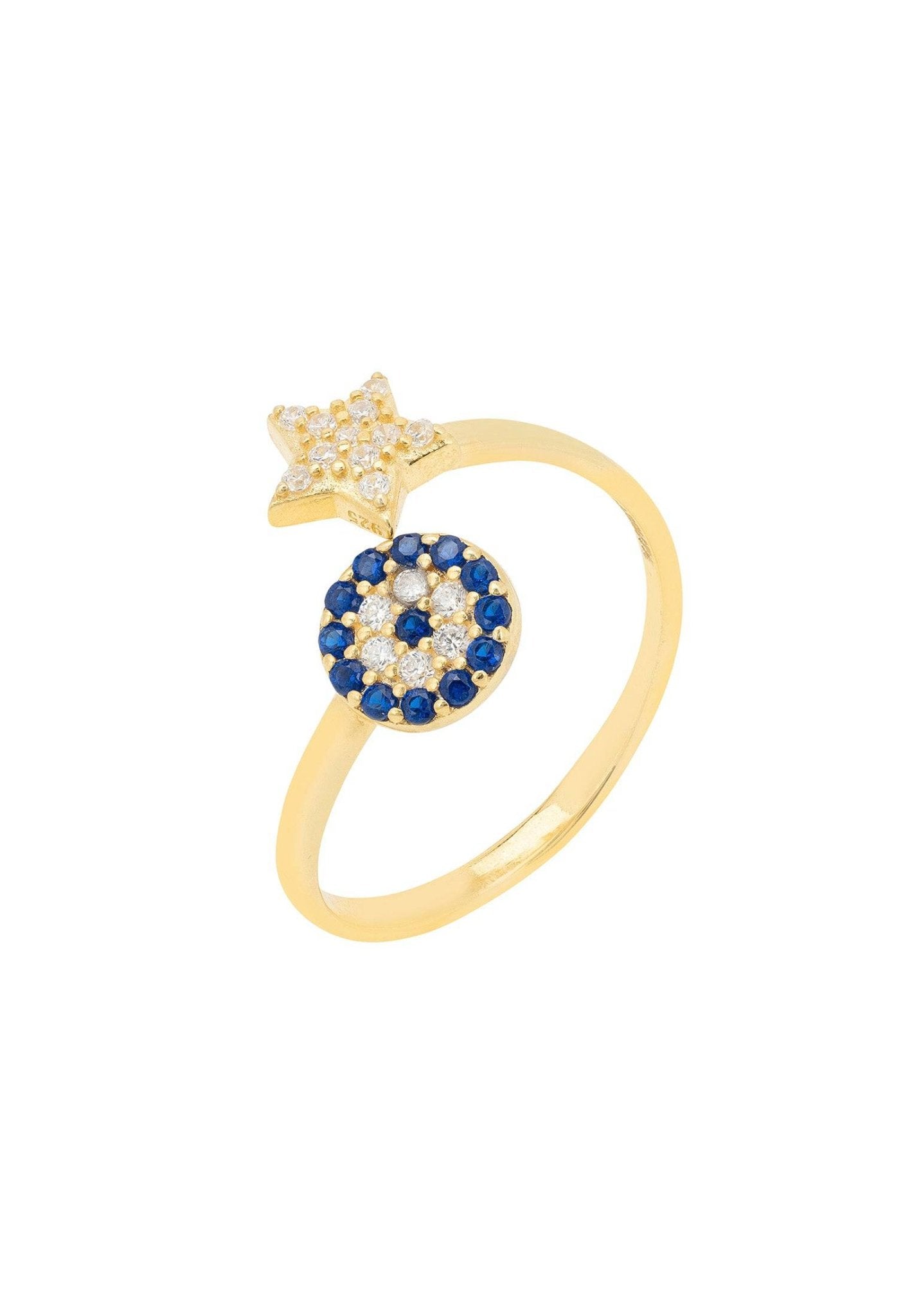 Evil Eye & Star Ring Gold