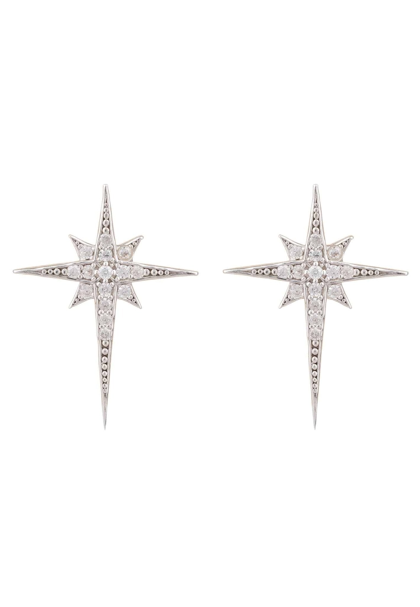 North Star Small Stud Earrings Silver