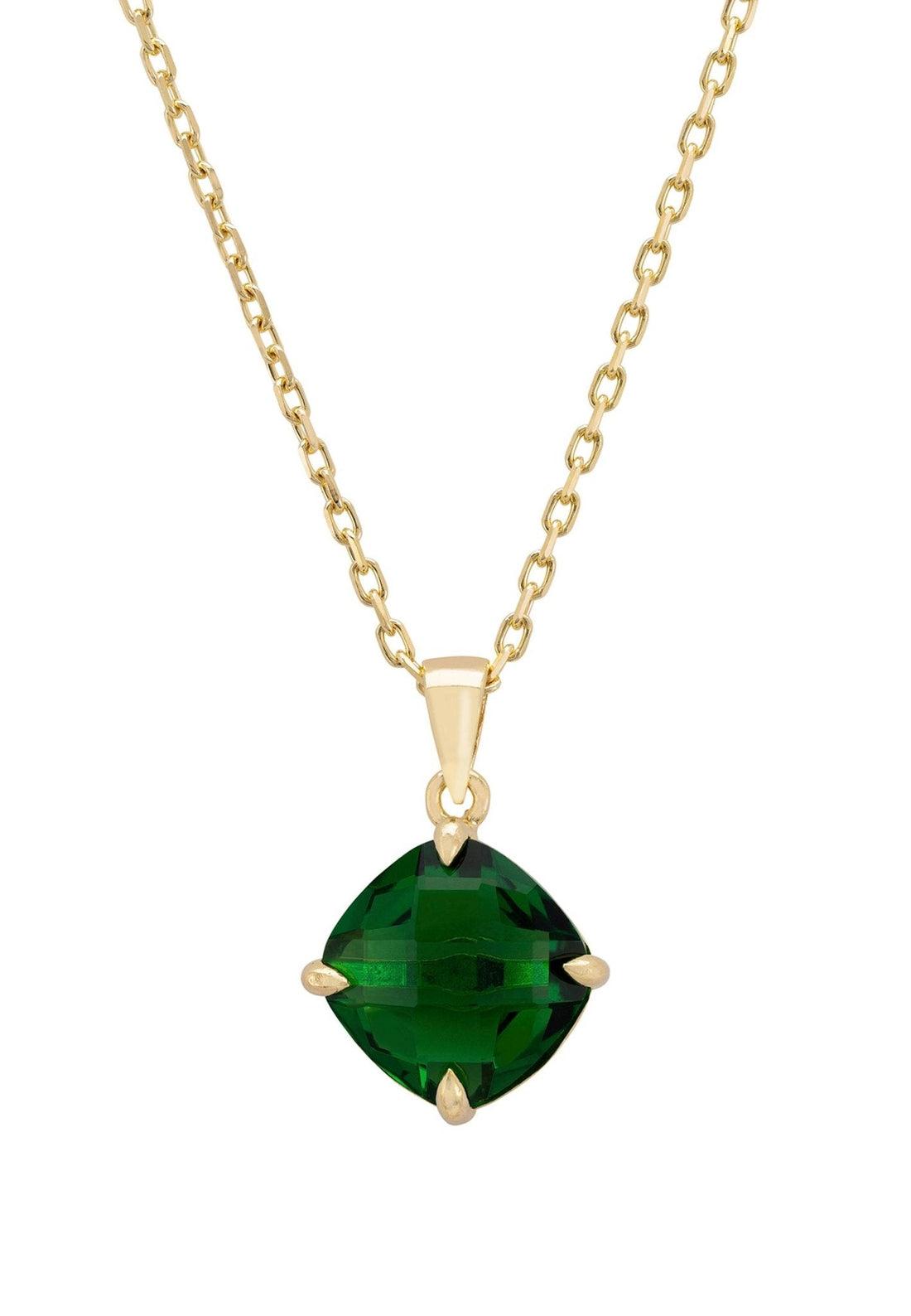 Empress Gemstone Necklace Gold Emerald