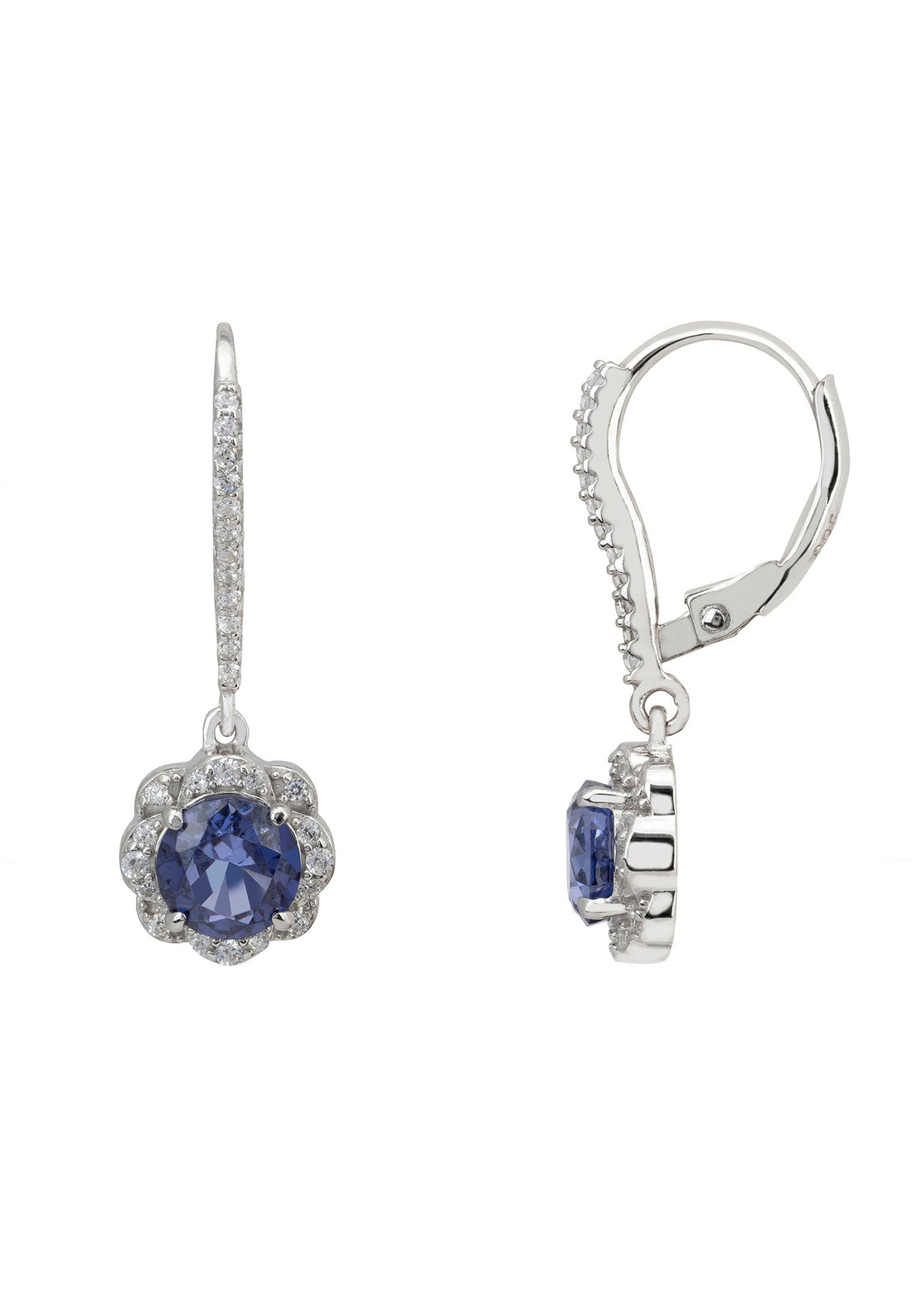 Matilda Drop Earrings Tanzanite Silver