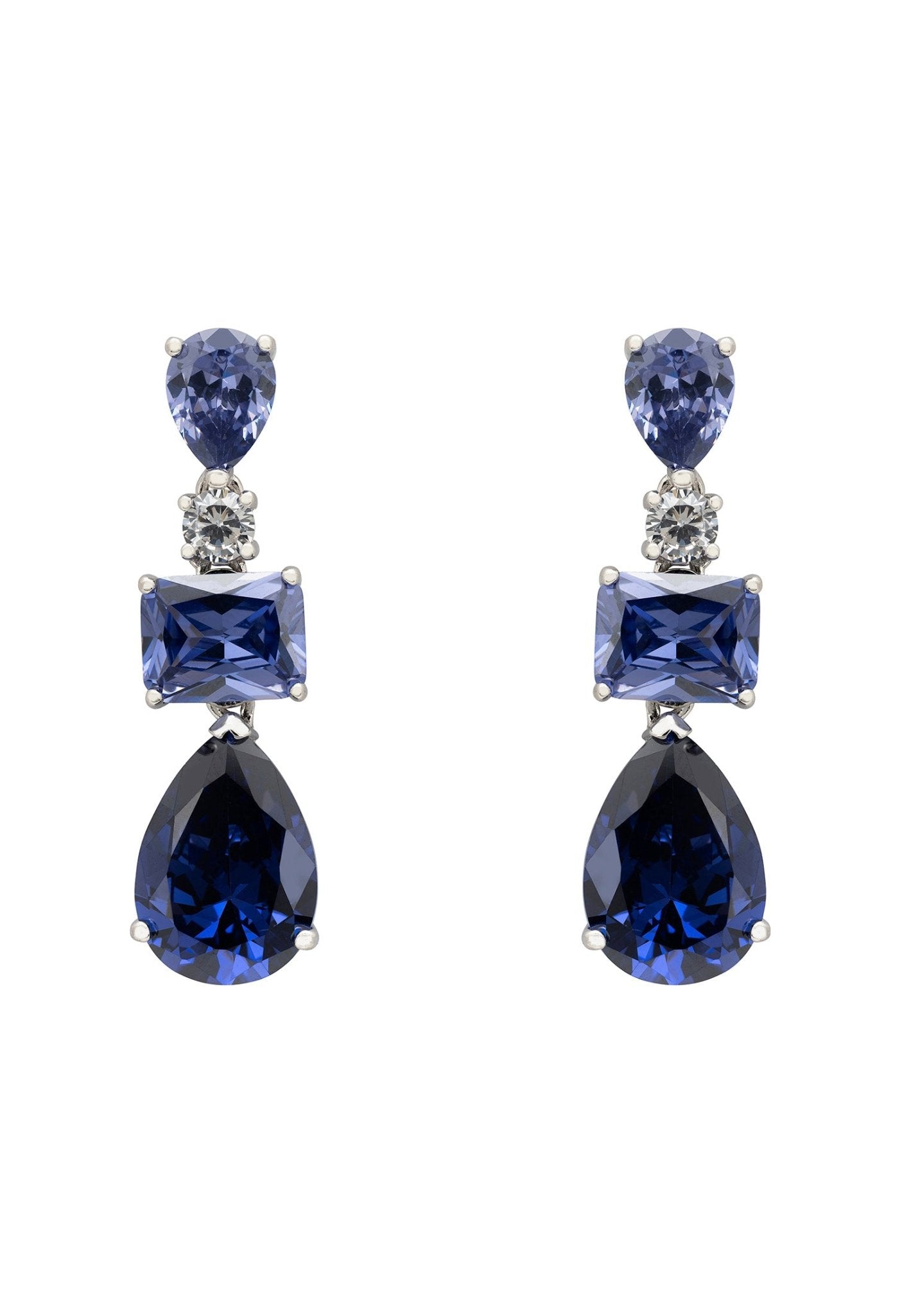 Valentina Drop Earrings Silver Tanzanite