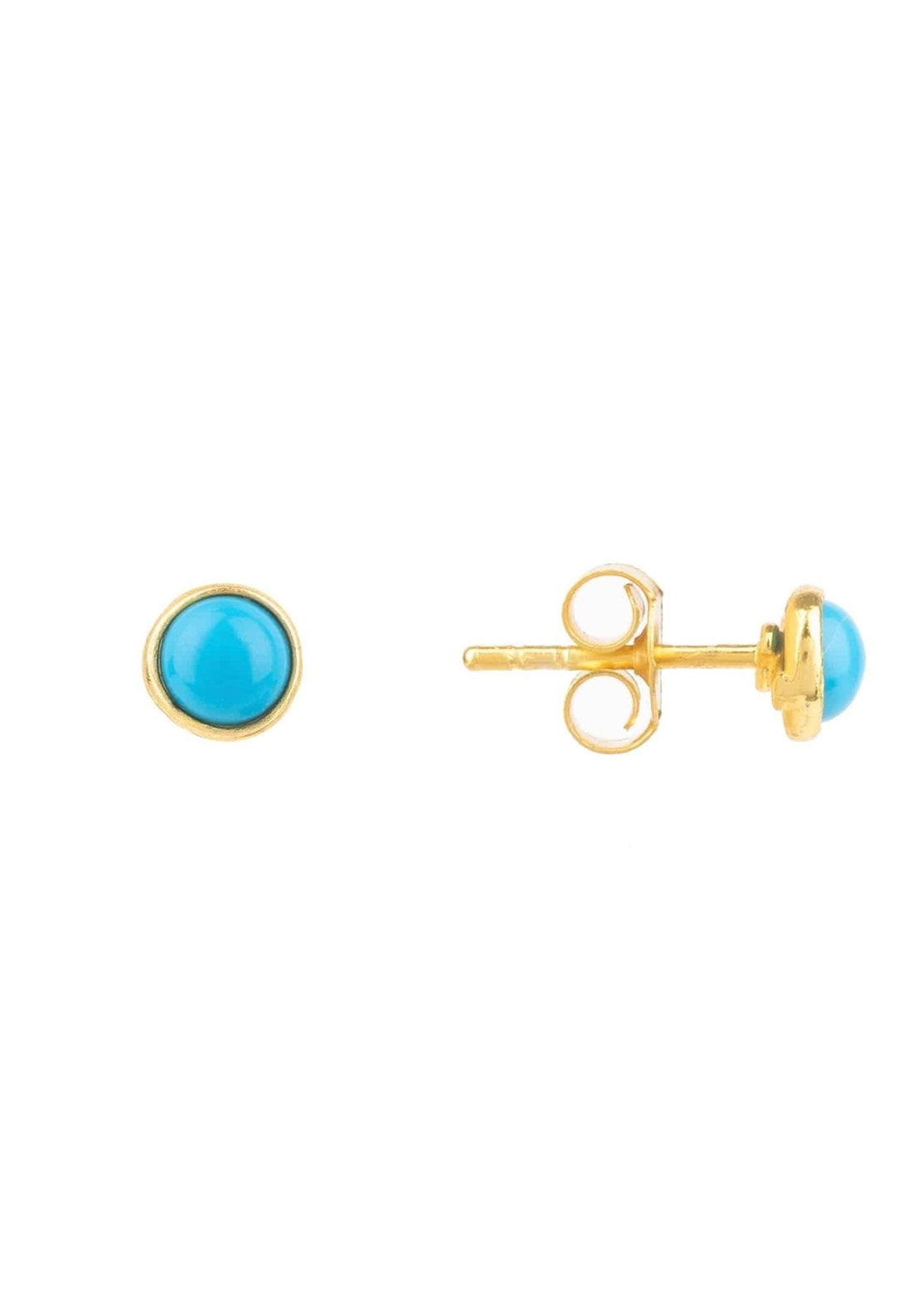 Petite Gemstone Earrings Gold Turquoise