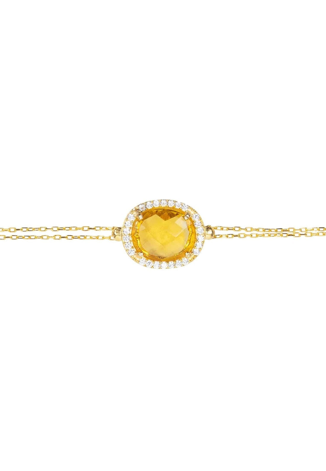 Beatrice Oval Gemstone Bracelet Gold Citrine Hydro