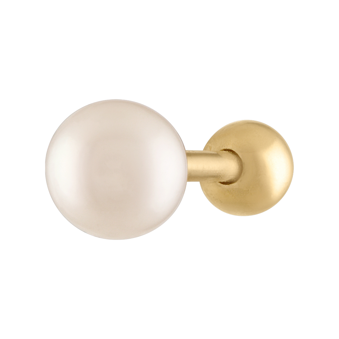 10k Solid Gold Cartilage With Pearl Center Stone