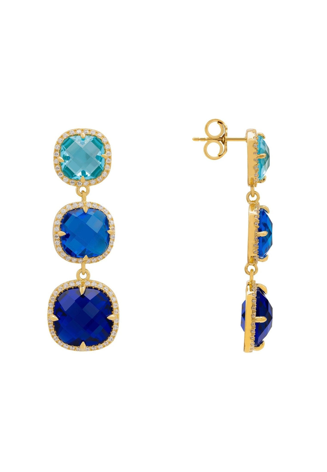 Knightsbridge Earrings Gold Blues