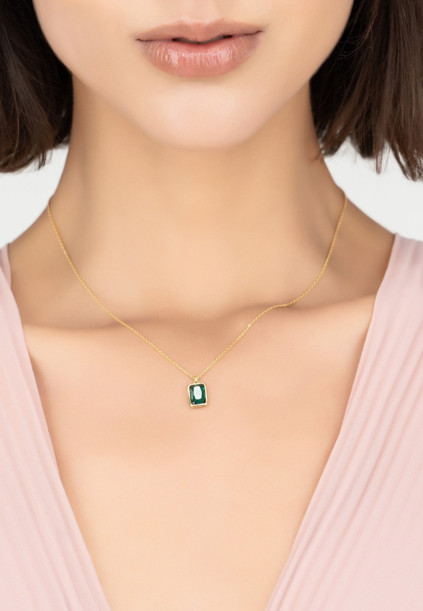 Portofino Necklace Gold Petrol Tourmaline