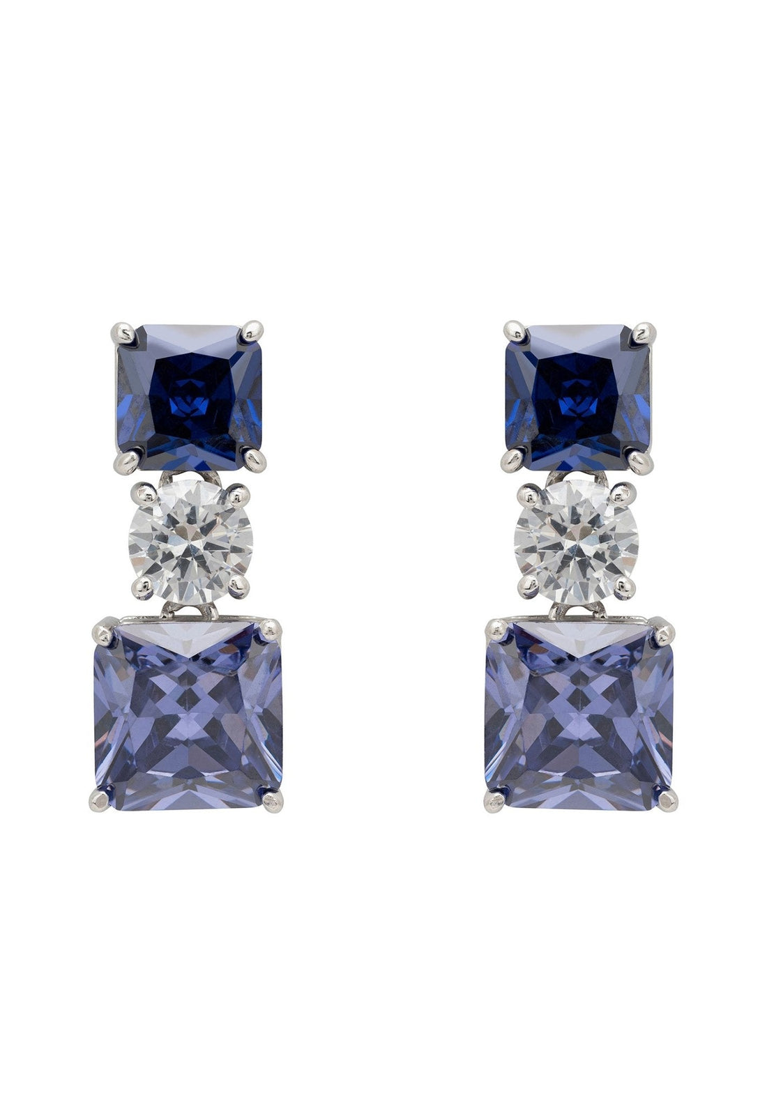 Penelope Drop Earrings Tanzanite Silver