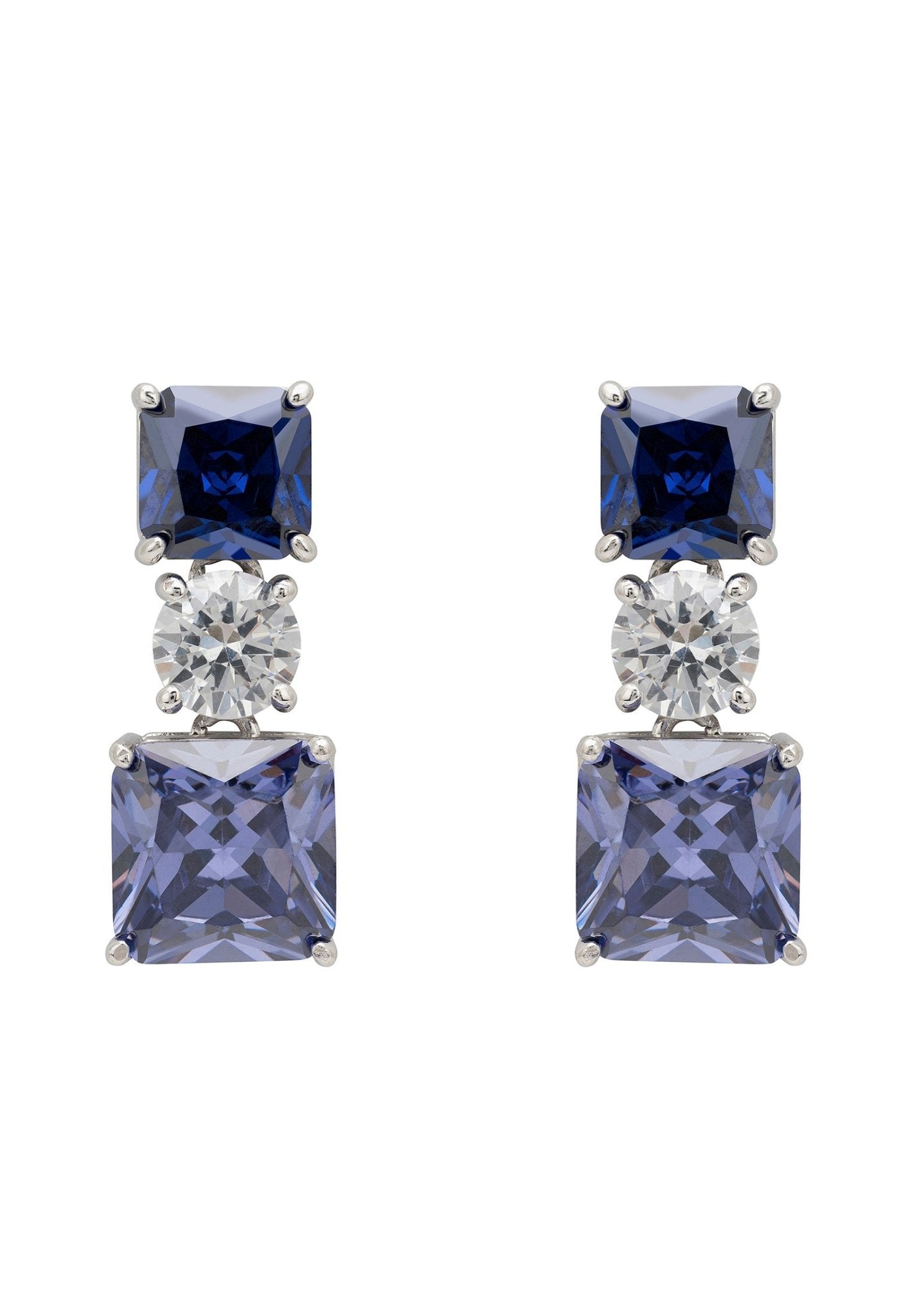 Penelope Drop Earrings Tanzanite Silver