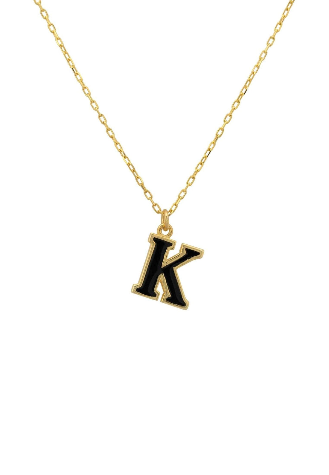 Initial Enamel Necklace Gold K