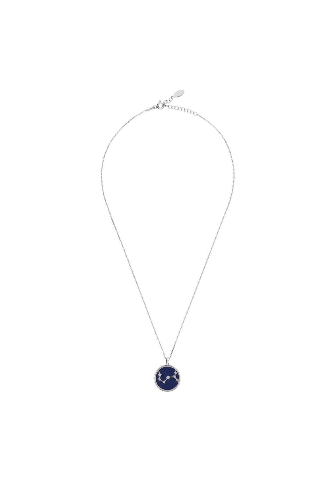 Zodiac Lapis Lazuli Gemstone Star Constellation Pendant Necklace Silver Scorpio