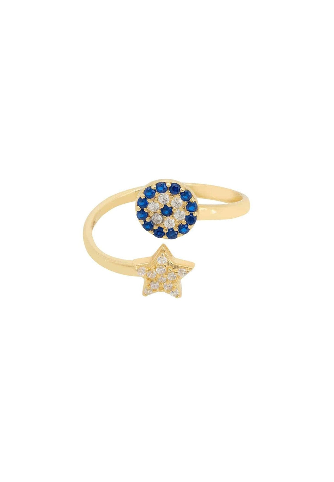 Evil Eye & Star Ring Gold