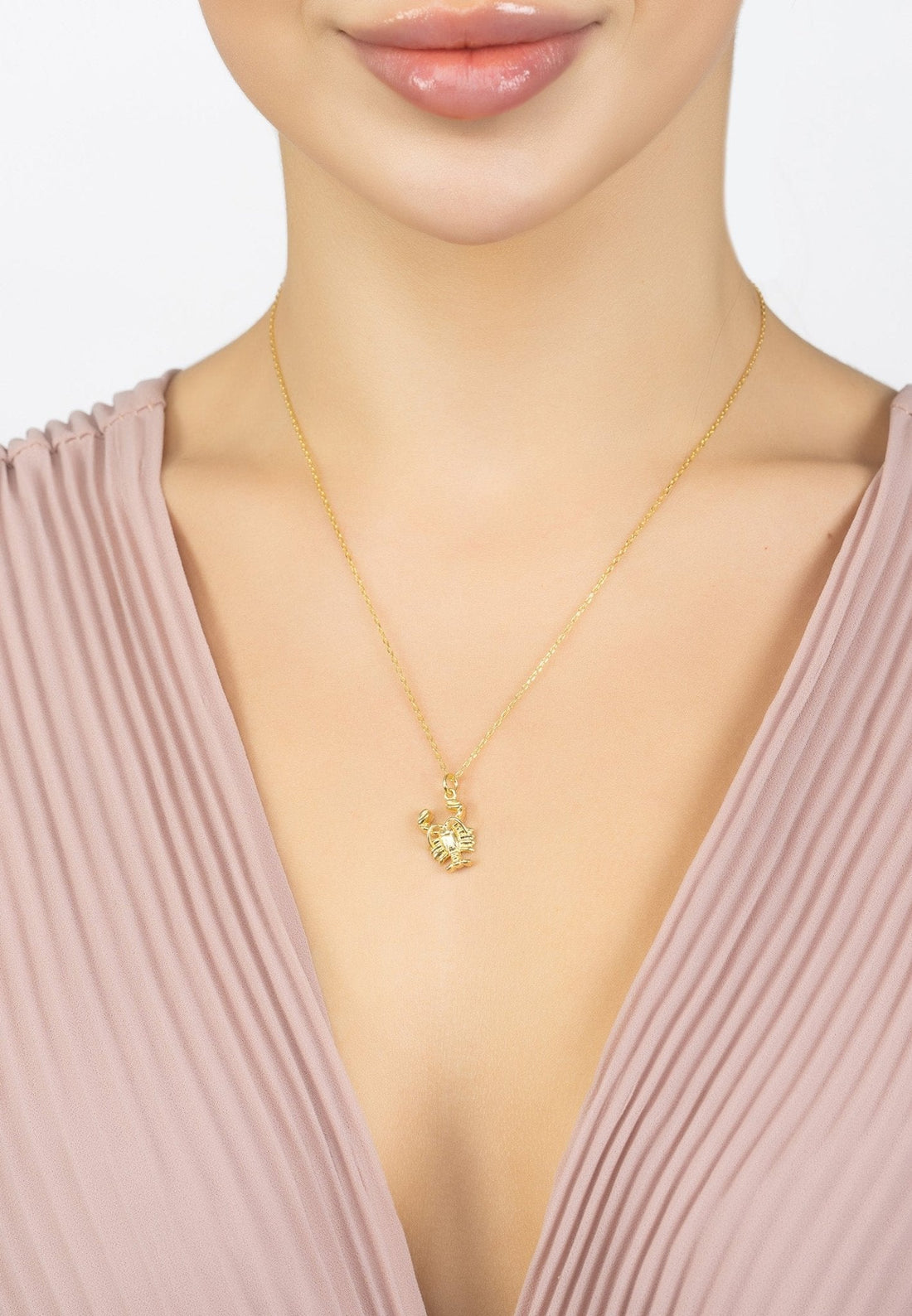 Zodiac Star Sign Necklace Gold Scorpio