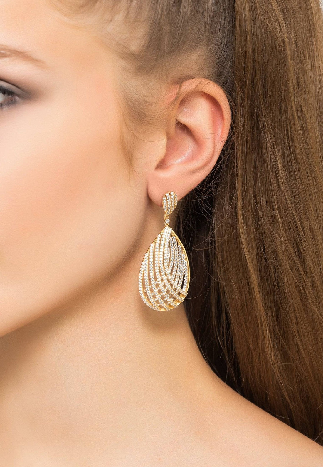 Vortex Teardrop Earring Gold