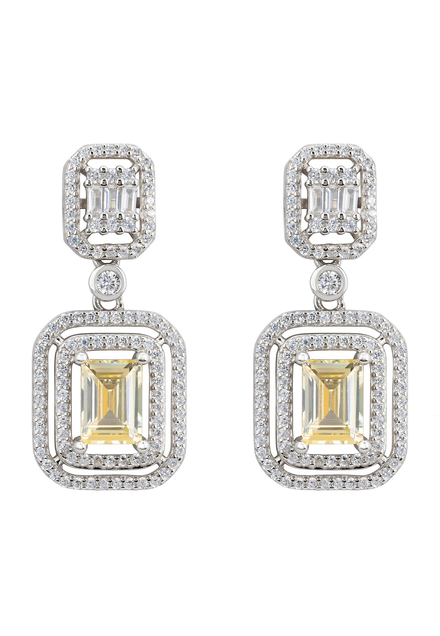 Evita Lemon Topaz Drop Earrings Silver