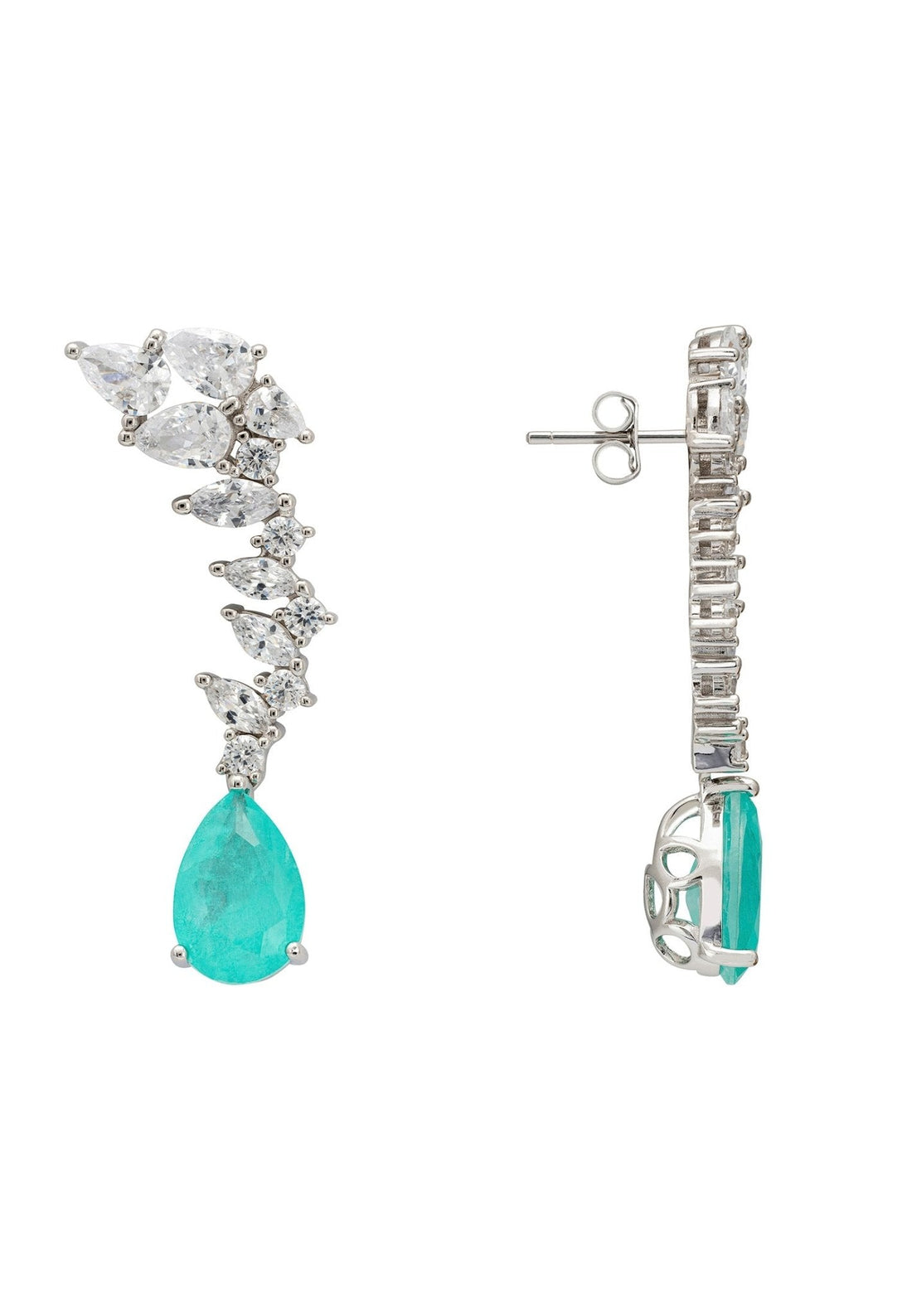 Henriette Teardrop Earrings Paraiba Tourmaline Silver