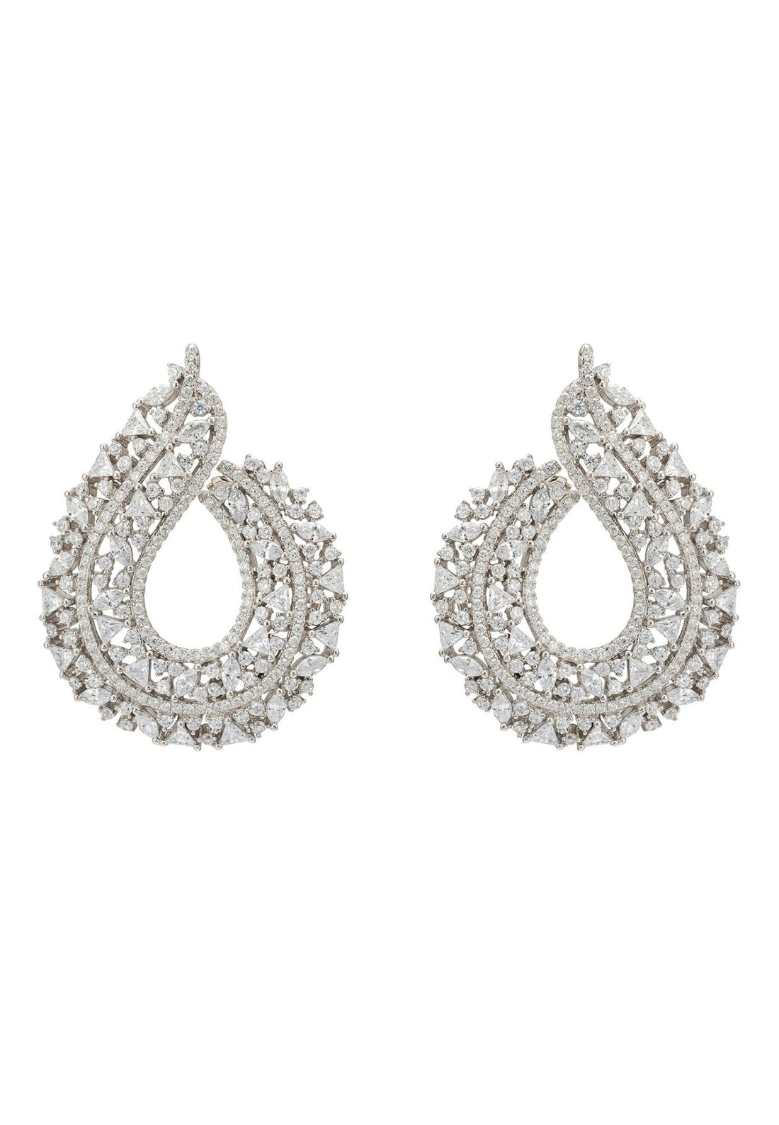 Adalinda Sweeping Hoop Earrings Silver